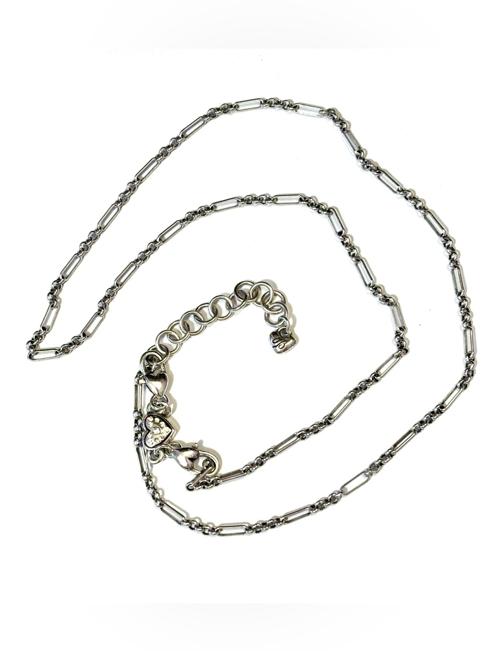 Brighton Paper Clip necklace in silver Holds snap-on & slide-on charms Retired